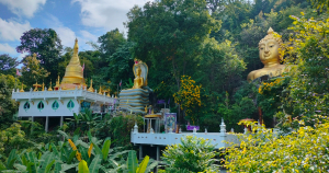 Statues at the Golden Rock Temple